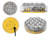 Lampa LED pulsanta - preavertizare trafic - 100mm diametru si 1400 candele intensitate luminoasa - CU controler flash inclus